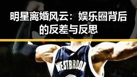 明星离婚风云：娱乐圈背后的反差与反思